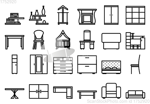 Image of Furniture Icon Set