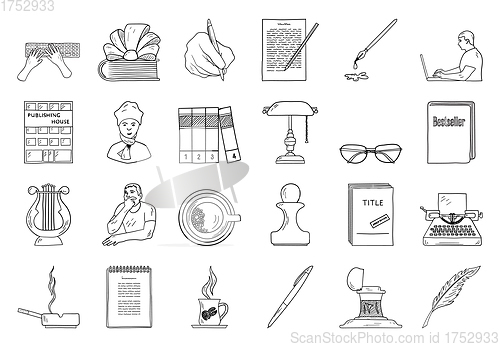 Image of Writer Icon Set