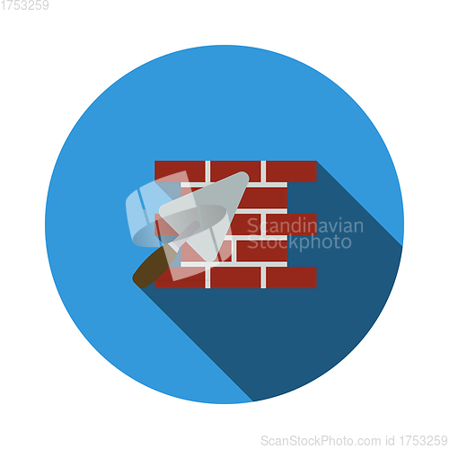 Image of Icon Of Brick Wall With Trowel