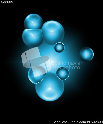 Image of blue 3d bubbles