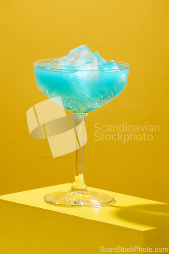 Image of glass of blue cocktail