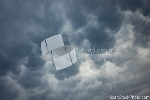 Image of dramatic clouds in stormy sky