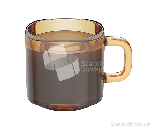 Image of Brown glass coffee cup with brewed coffee