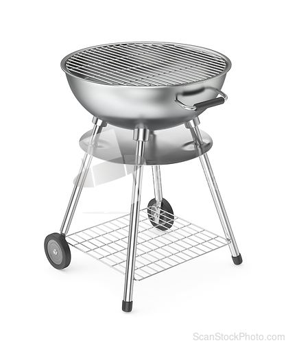 Image of Silver charcoal barbecue grill