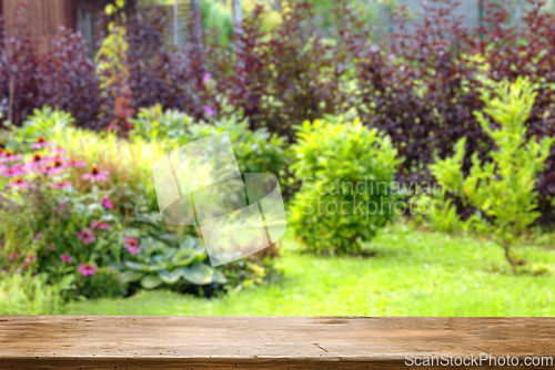 Image of empty wooden table