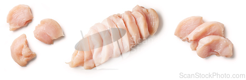 Image of fresh raw chicken fillet meat pieces