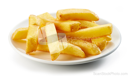 Image of fried potatoes on white background
