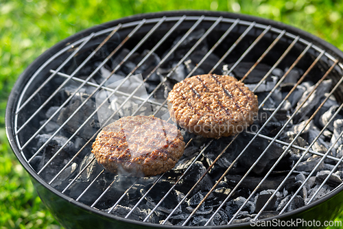 Image of grilled burger meat patties