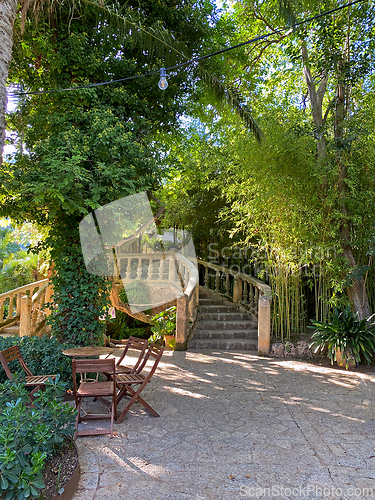 Image of beautiful garden in Mallorca, Spain