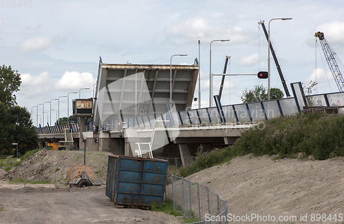 Image of Bridge opening for the boats, closing for the traffic
