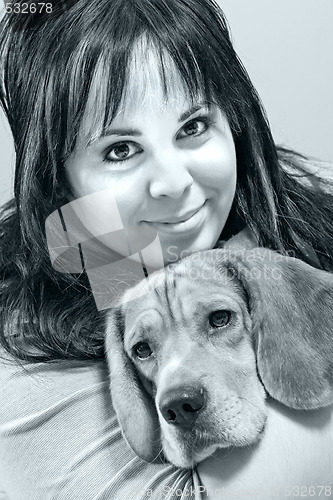 Image of Girl And Her Dog