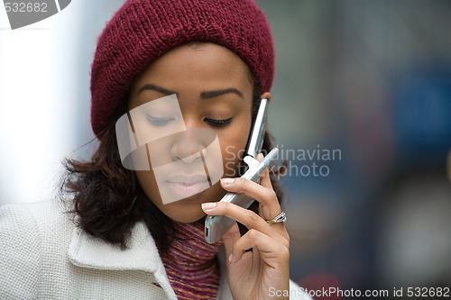 Image of Woman On Her Cell Phone