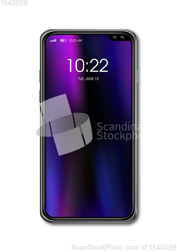 Image of All screen smartphone mockup isolated on white. 3D render