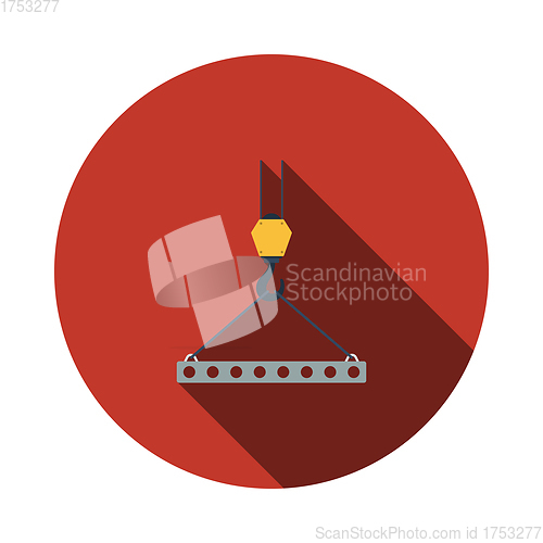 Image of Icon Of Slab Hanged On Crane Hook By Rope Slings