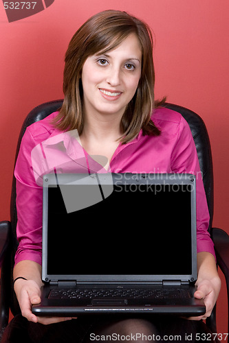 Image of Woman Showing Her Screen