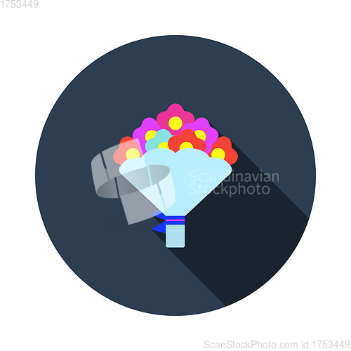 Image of Tulips Bouquet Icon With Tied Bow