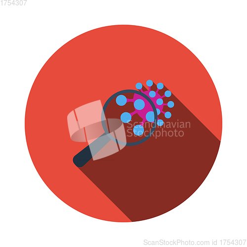 Image of Magnifier Over Coronavirus Molecule Icon