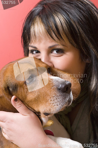 Image of Girl Kisses Her Dog