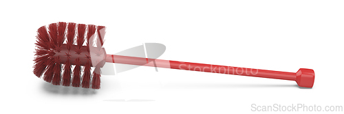 Image of Plastic red toilet brush
