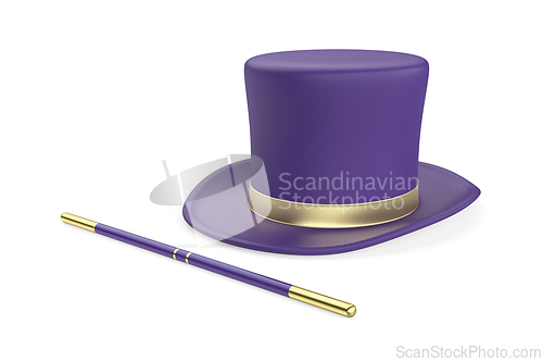 Image of Magic top hat and magic wand