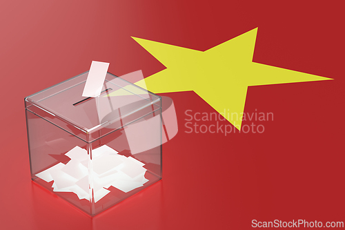 Image of Ballot box with the flag of Vietnam