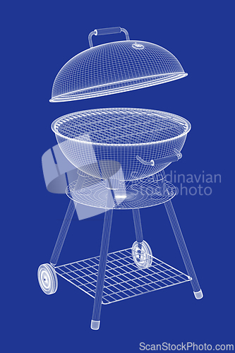 Image of 3D model of kettle barbecue grill