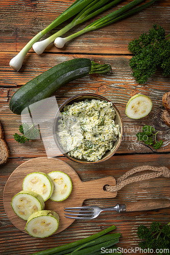 Image of Bowl of zucchini salad
