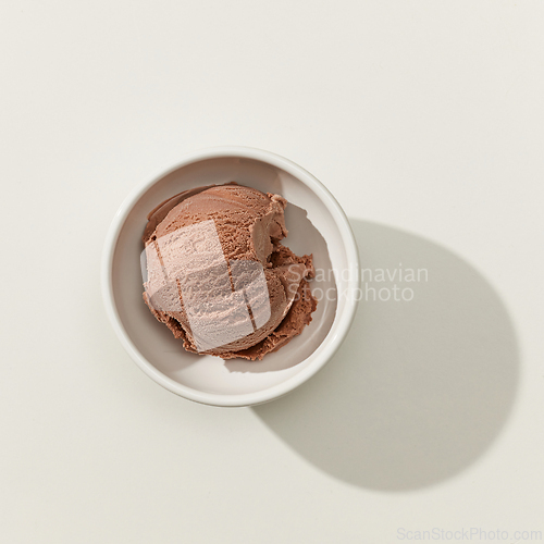Image of bowl of chocolate ice cream