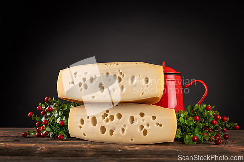 Image of Two blocks of swiss cheese