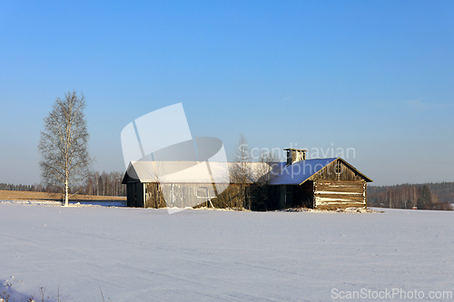 Image of Country Barn and The First Snow