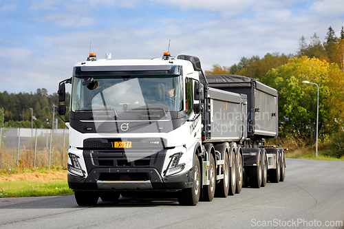 Image of Driving New White Volvo FMX 540 10x4 Gravel Truck Combination Ve