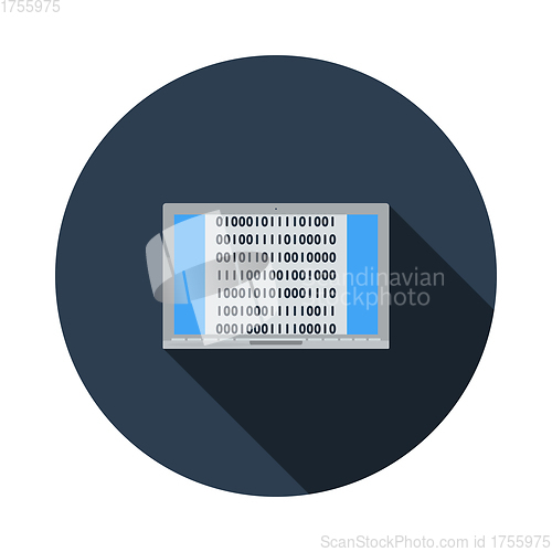 Image of Laptop With Binary Code Icon