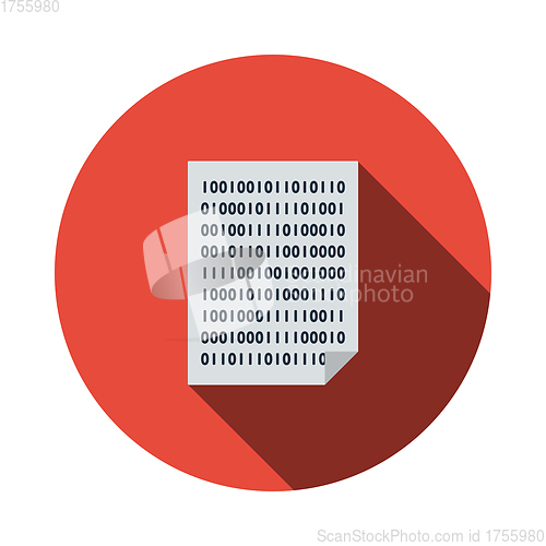 Image of Sheet With Binary Code Icon
