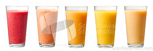 Image of various fresh fruit smoothies