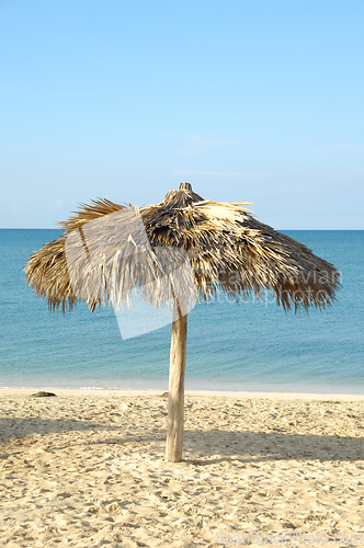 Image of Parasol on exotic beach