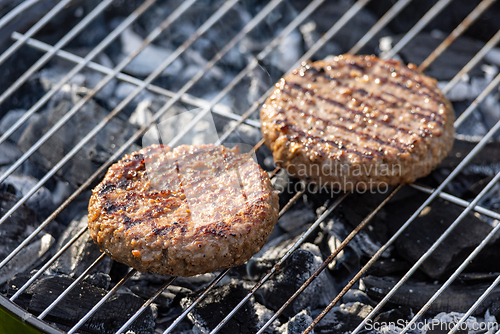 Image of grilled burger meat patties