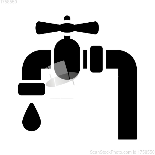 Image of Flat Design Pipe With Valve Icon