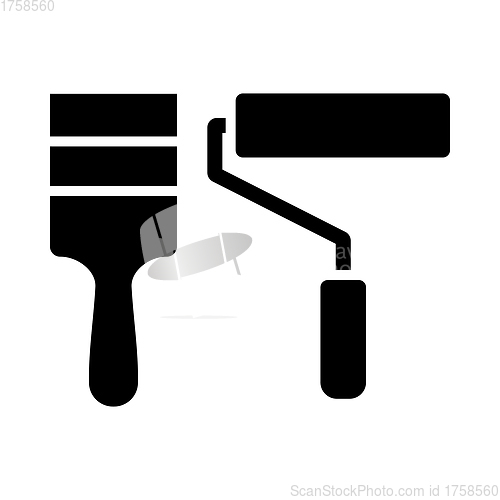 Image of Icon Of Construction Paint Brushes