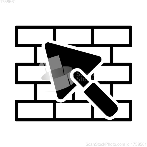 Image of Icon Of Brick Wall With Trowel