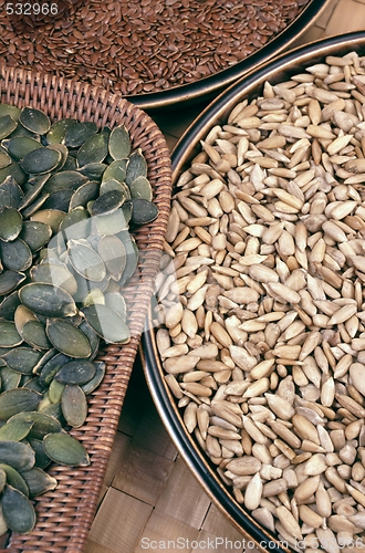 Image of Pumpkin,  flix and sunflower seeds