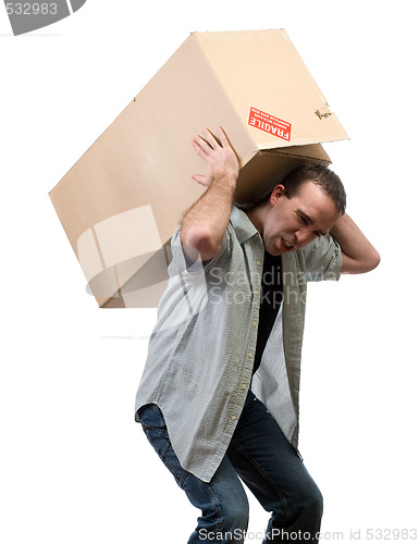 Image of Man Lifting Heavy Box