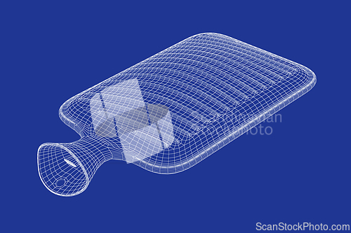 Image of 3d model of rubber hot water bottle
