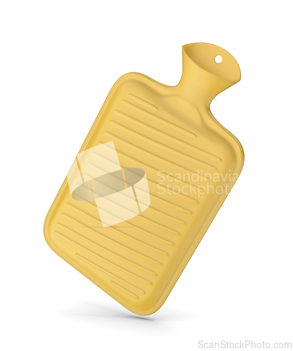 Image of Yellow heating pad with hot water