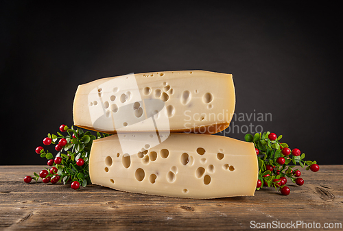 Image of Two pieces of swiss cheese