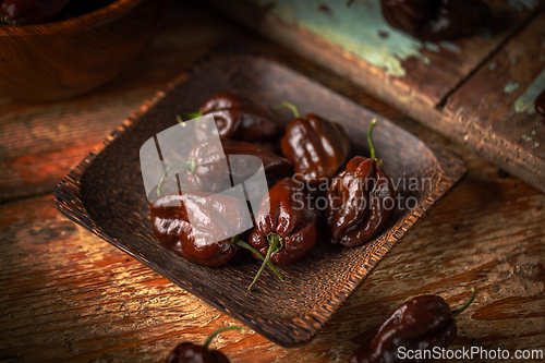 Image of Chocolate habanero peppers