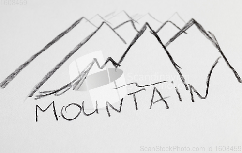 Image of mountains drawn in pencil