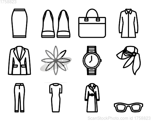 Image of Clothes Icon Set