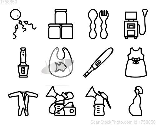 Image of Motherhood Icon Set
