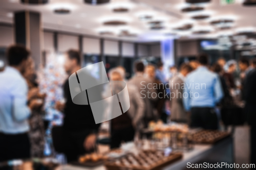 Image of Blurred image of businesspeople at banquet event business meeting event. Business and entrepreneurship events concept