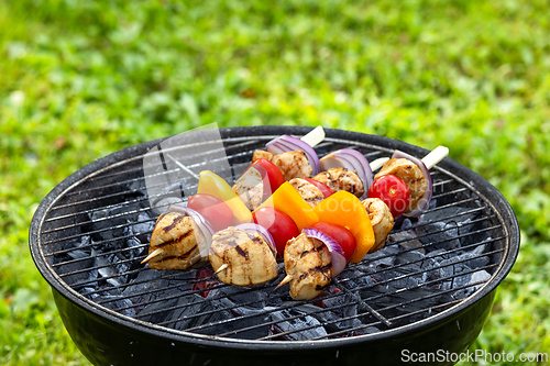 Image of meat and vegetable skewers